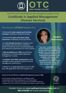 Certificate in Applied Management – Early Bird Summer Offer @ Open Training College