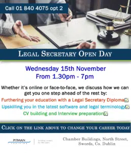 Pitman Training Legal Secretary Open Day