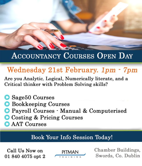 Pitman Training Dublin-Swords Accountancy Courses Open Day