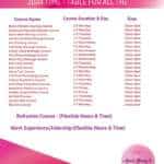 Aspens Beauty and Holistic College New Timetable